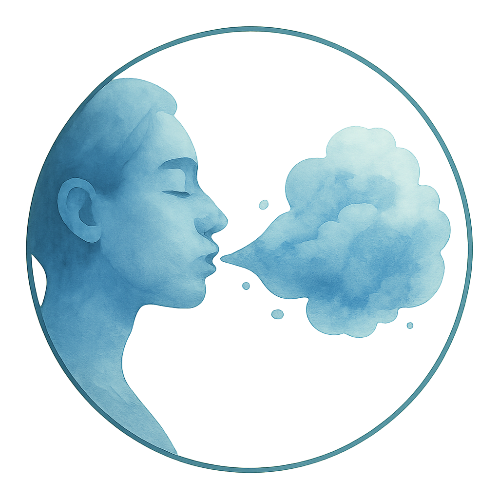 Icoon ademende figuur – verbonden ademhaling bij traumaverwerking